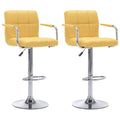 Barstoelen 2 st stof geel