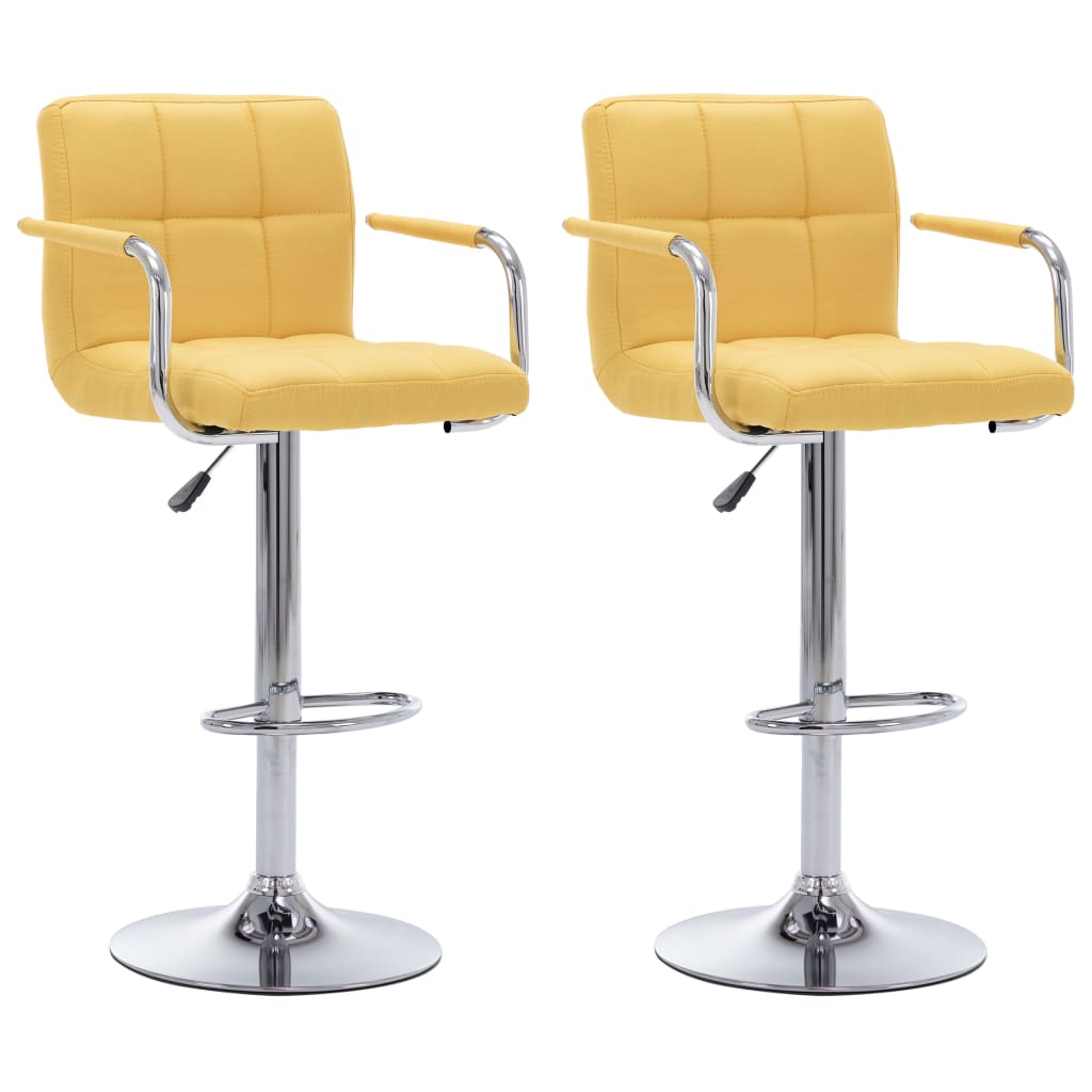 Barstoelen 2 St Stof Geel