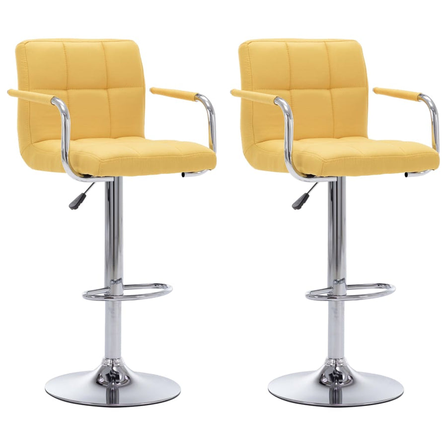 Barstoelen 2 St Stof Geel