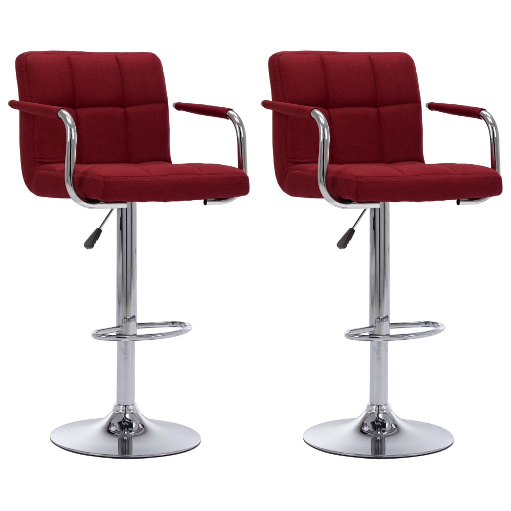 Barstoelen 2 St Stof Wijnrood wine