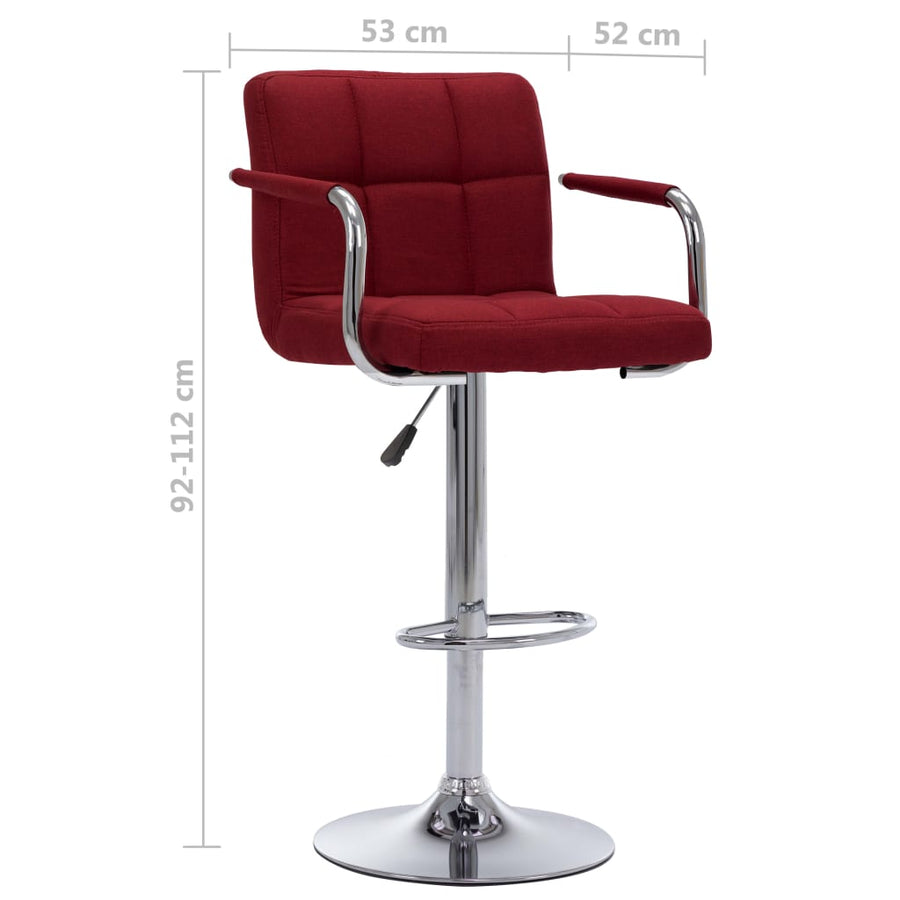 Barstoelen 2 St Stof Wijnrood wine