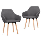 Eetkamerstoelen stof grijs set van 2