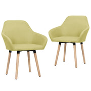 Eetkamerstoelen stof groen 2 stuks houten poten