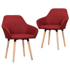 Eetkamerstoelen 2 stuks wijnrood stof