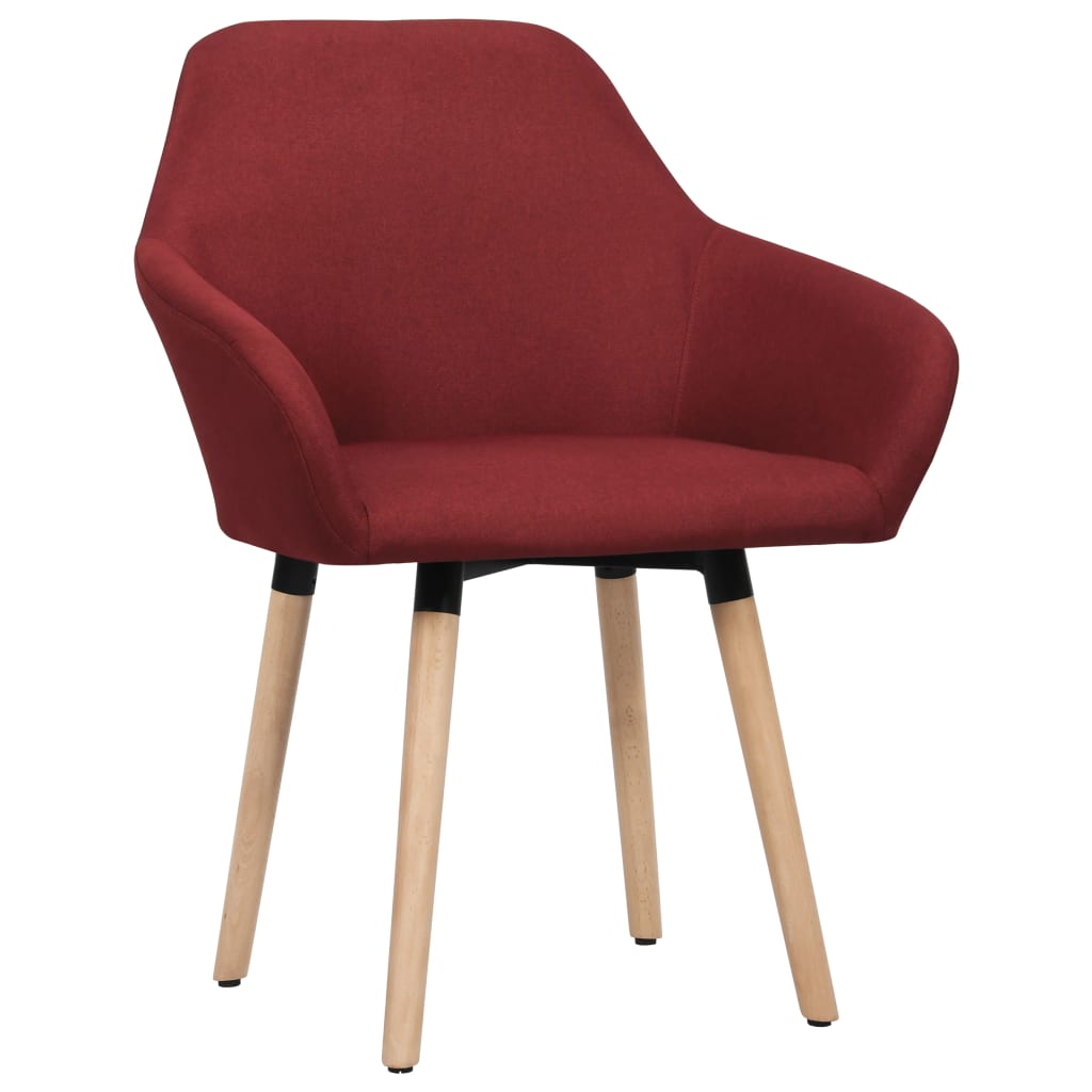 Eetkamerstoelen 2 st stof wijnrood