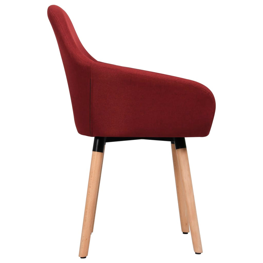 Eetkamerstoelen 2 st stof wijnrood