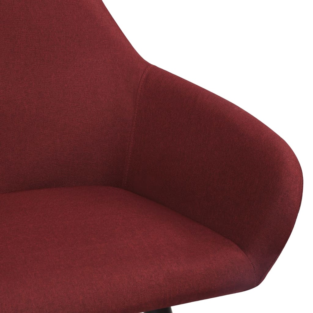 Eetkamerstoelen 2 st stof wijnrood