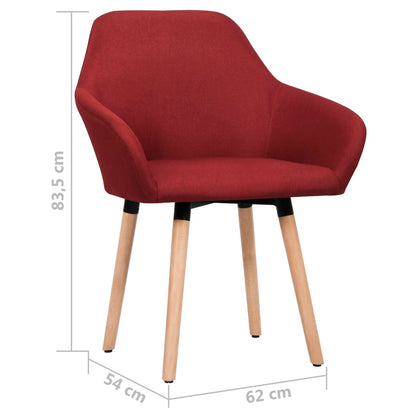 Eetkamerstoelen 2 st stof wijnrood