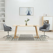 Eetkamerstoelen 2 stuks draaibaar stof grijs