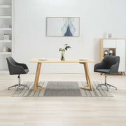 Eetkamerstoelen 2 stuks grijs stof draaibaar