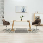Eetkamerstoelen draaibaar stof bruin set 2