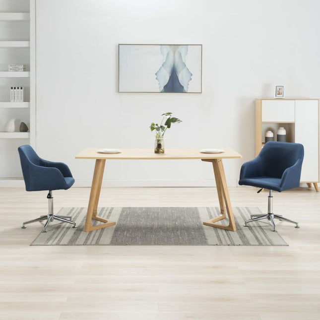 Eetkamerstoelen Draaibaar Stof 2 Blauw