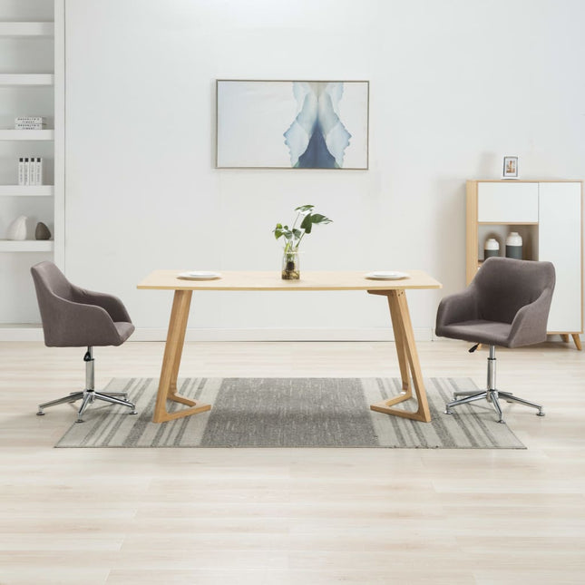 Eetkamerstoelen Draaibaar Stof 2 Taupe