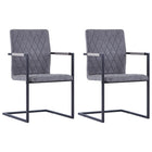 Dining Chairs 2 pcs Faux Leather Dark Grey