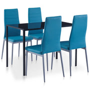 Eethoek 5-delig blauw 105x60x74 cm