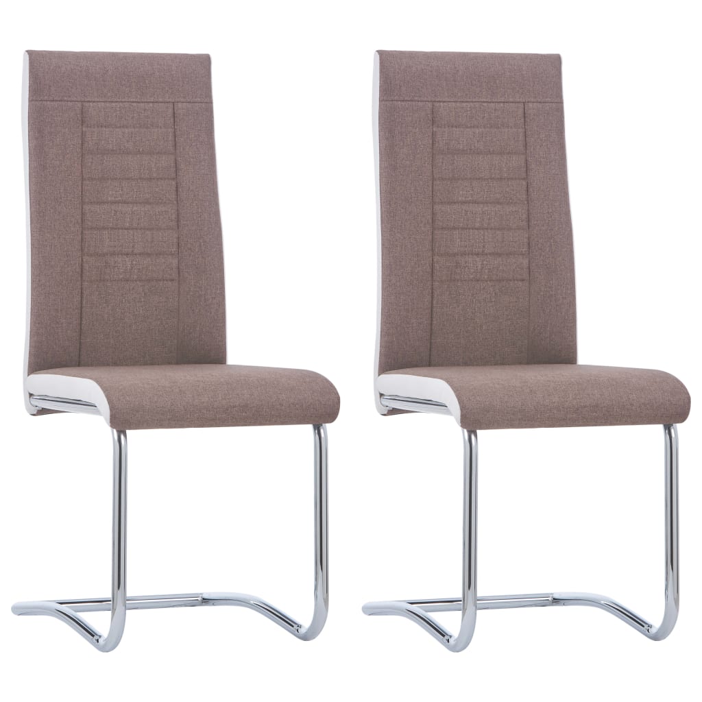 Eetkamerstoelen 2 St Stof Bruin