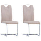 Eetkamerstoelen 2 st kunstleer cappuccino 42x52x100 cm