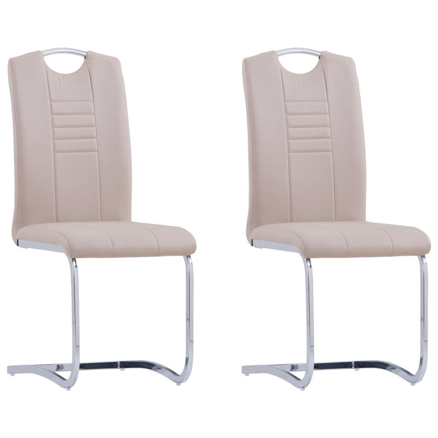 Eetkamerstoelen Kunstleer 2 Cappuccino