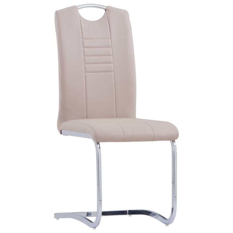 Eetkamerstoelen Kunstleer 2 Cappuccino