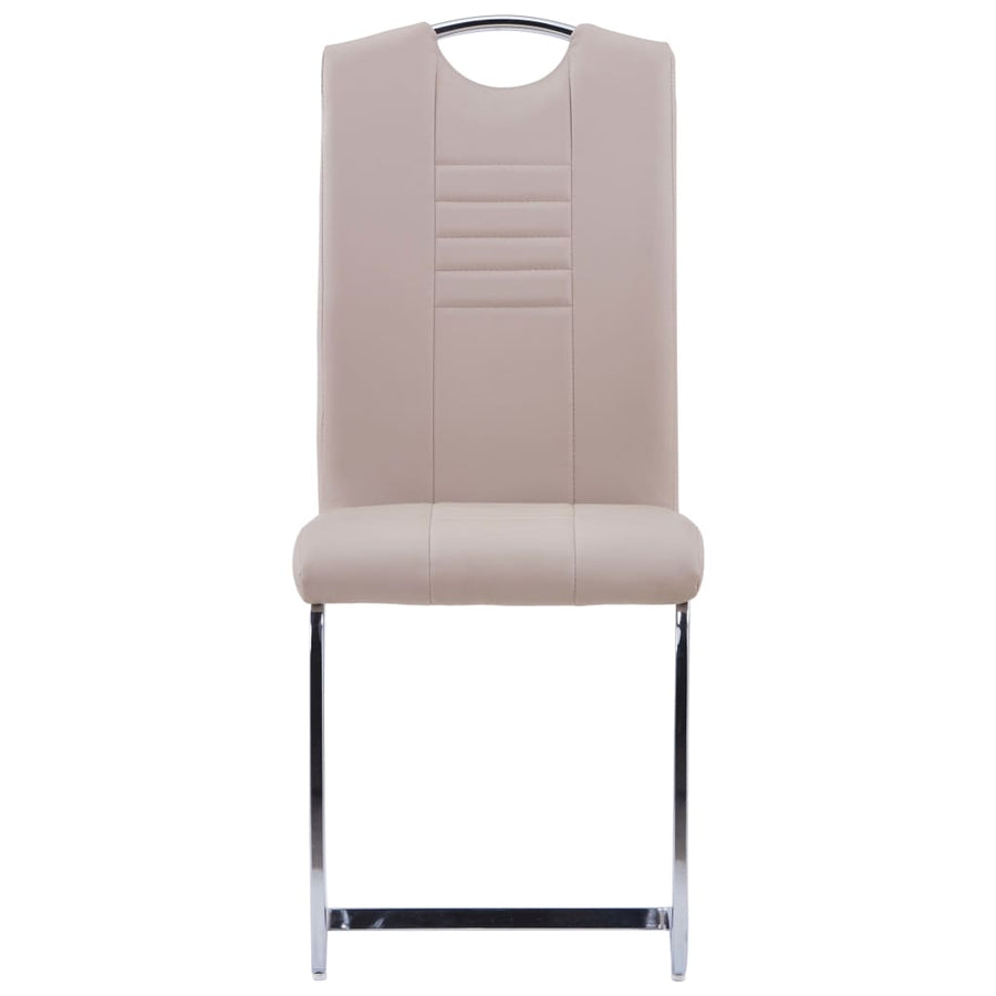 Eetkamerstoelen Kunstleer 2 Cappuccino