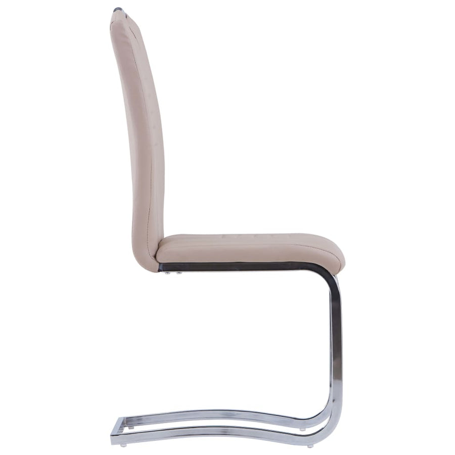 Eetkamerstoelen Kunstleer 2 Cappuccino