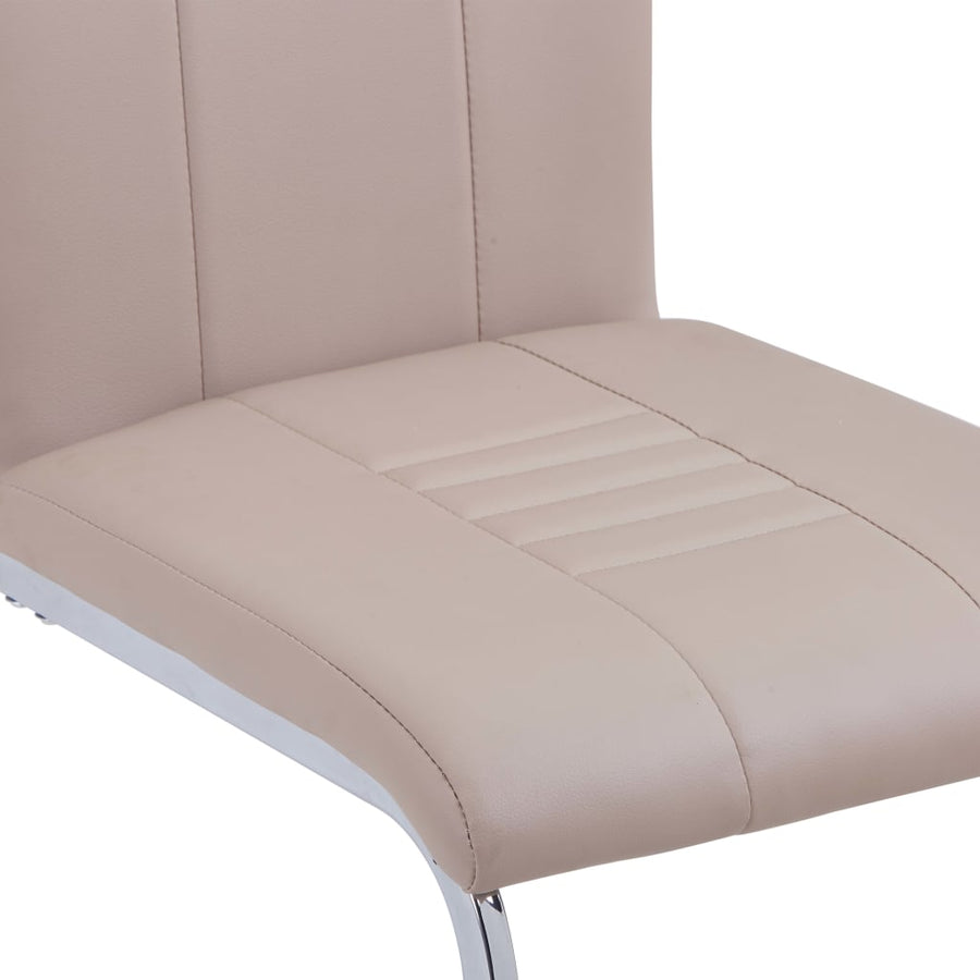 Eetkamerstoelen Kunstleer 2 Cappuccino