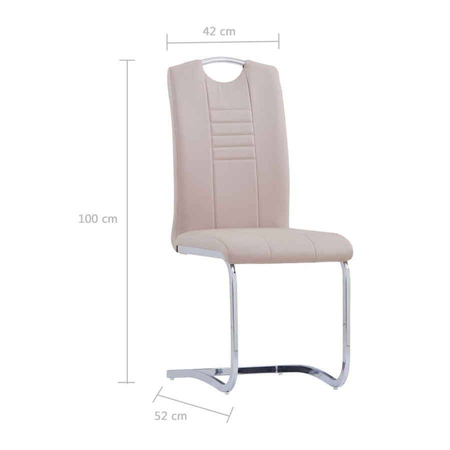 Eetkamerstoelen Kunstleer 2 Cappuccino