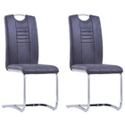 Eetkamerstoelen 2 st kunstsuède grijs 42x52x100 cm