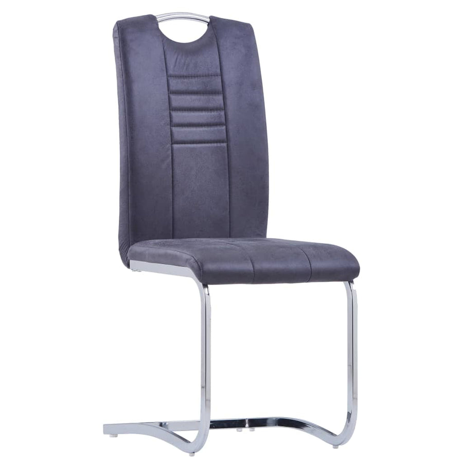 Eetkamerstoelen Kunstsuède 2 Grijs
