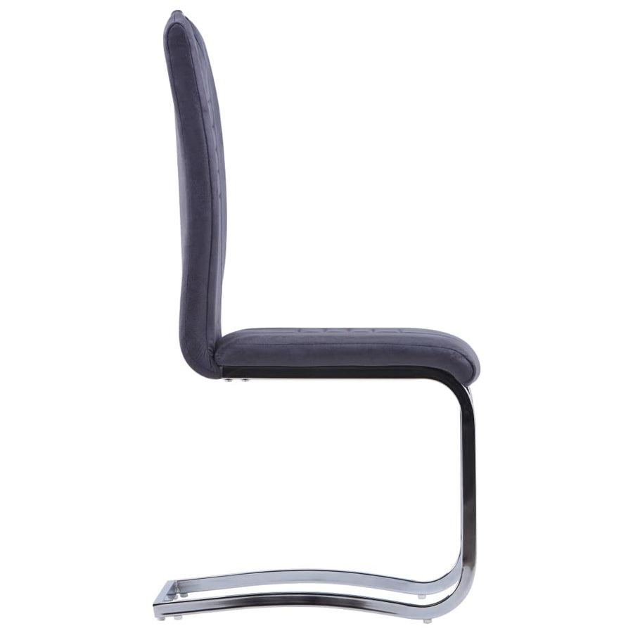 Eetkamerstoelen Kunstsuède 2 Grijs