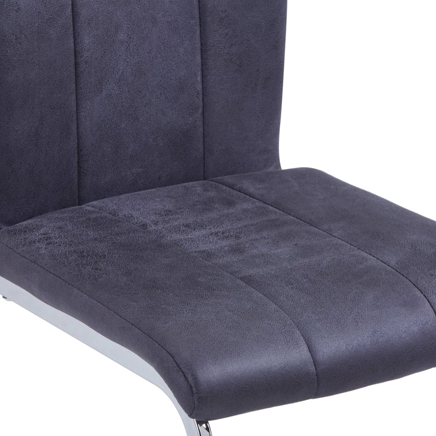 Eetkamerstoelen Kunstsuède 2 Grijs