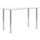 Eettafel 120x60x75 cm gehard glas roestvrij staal