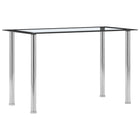 Eettafel 120x60x75 cm glas zwart transparant