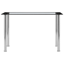 Eettafel 120X60X75 Cm Gehard Glas Zwart En Transparant