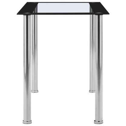 Eettafel 120X60X75 Cm Gehard Glas Zwart En Transparant