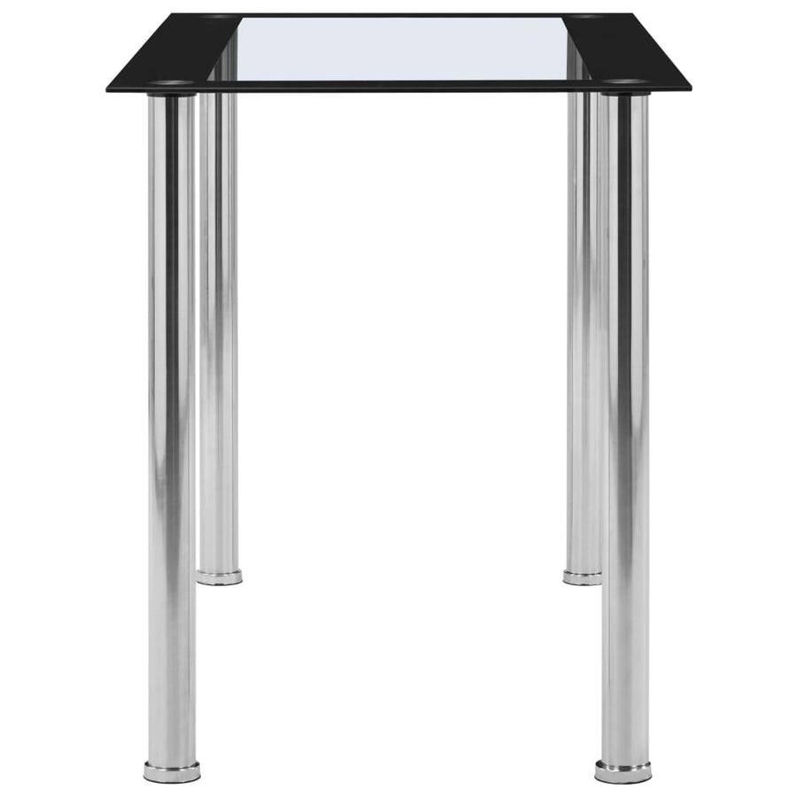 Eettafel 120X60X75 Cm Gehard Glas Zwart En Transparant