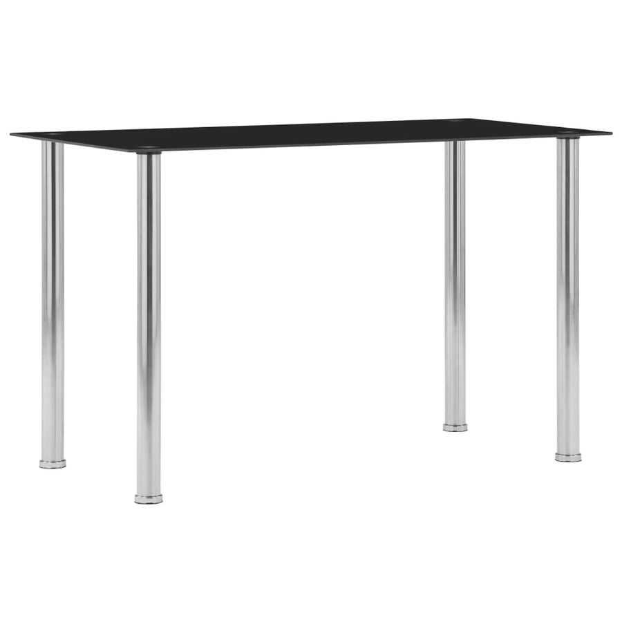 Eettafel 120X60X75 Cm Gehard Glas Zwart 120 x 60 x 75 cm