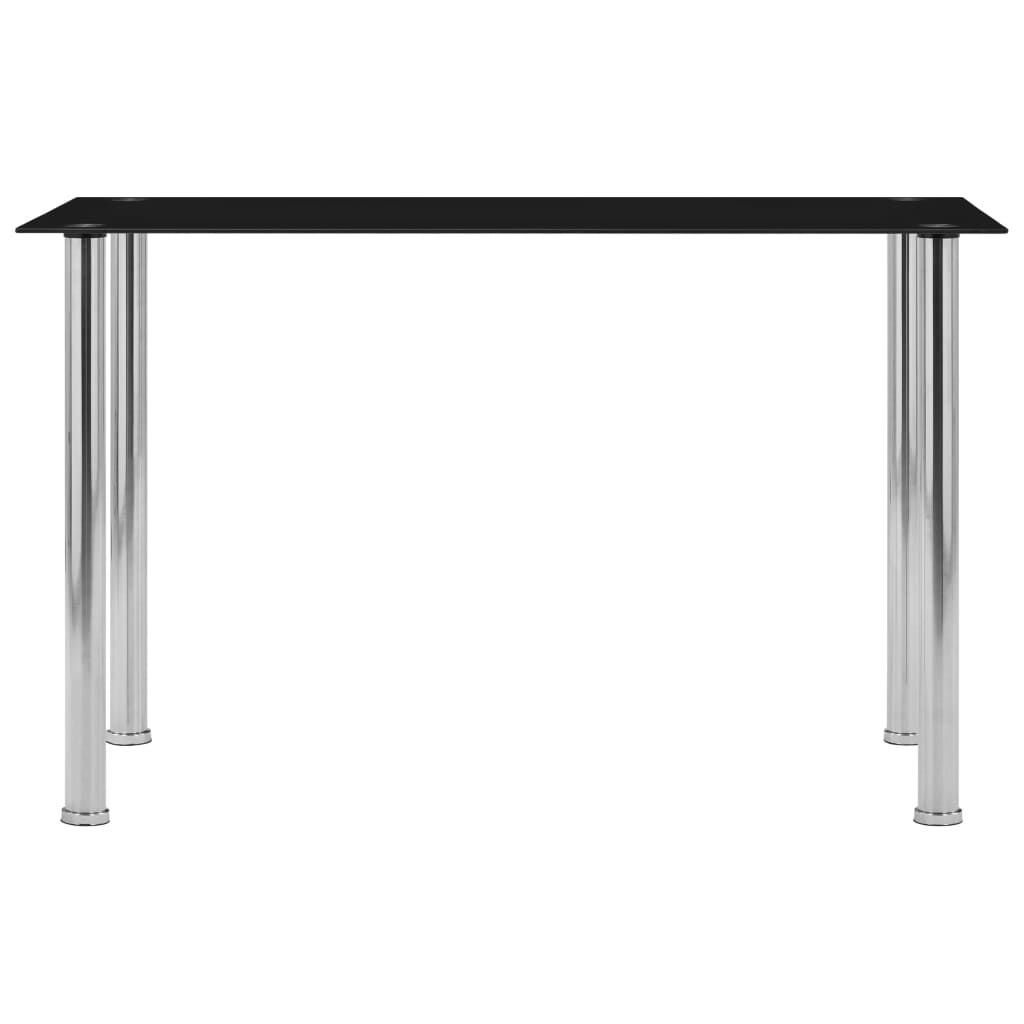 Eettafel 120X60X75 Cm Gehard Glas Zwart 120 x 60 x 75 cm