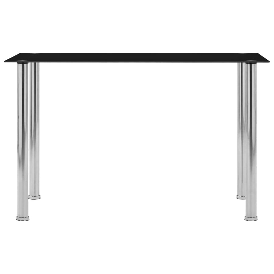 Eettafel 120X60X75 Cm Gehard Glas Zwart 120 x 60 x 75 cm