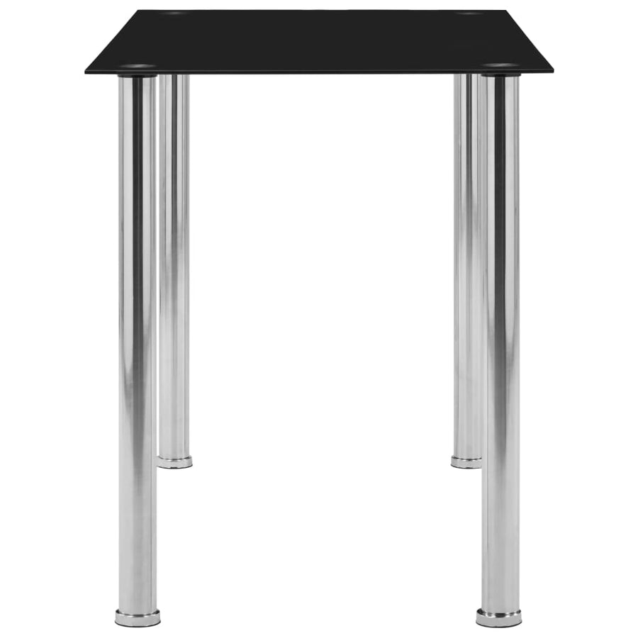 Eettafel 120X60X75 Cm Gehard Glas Zwart 120 x 60 x 75 cm