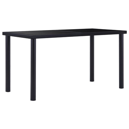 Eettafel 140x70x75 cm gehard glas zwart 140 x 70 x 75 cm