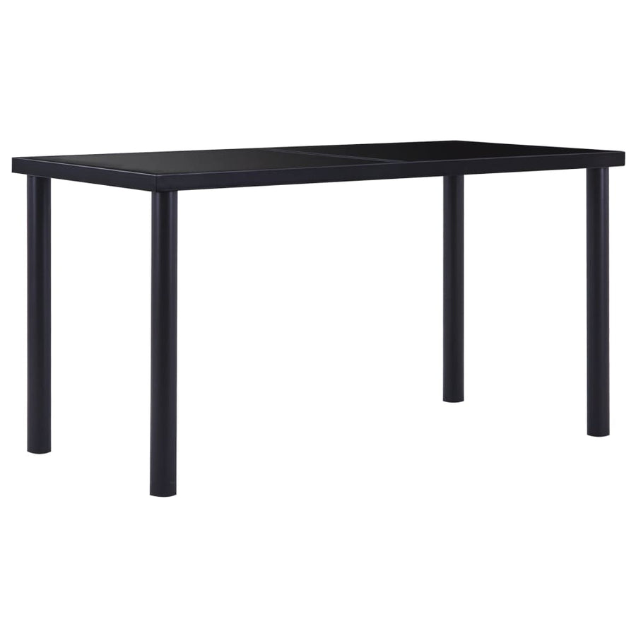 Eettafel 140X70X75 Cm Gehard Glas Zwart