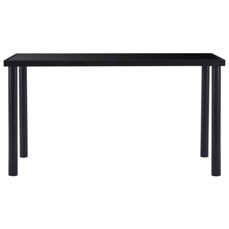 Eettafel 140x70x75 cm gehard glas zwart 140 x 70 x 75 cm