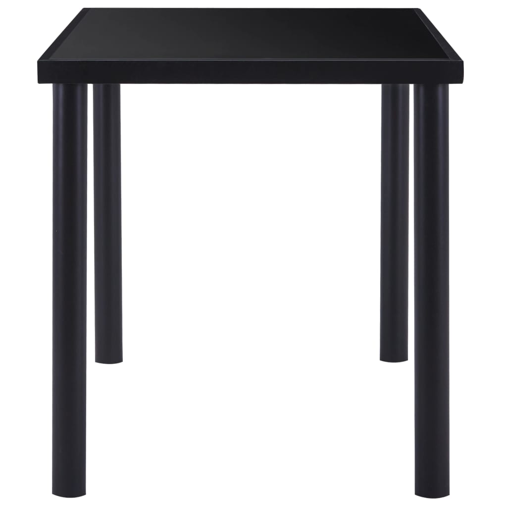 Eettafel 140x70x75 cm gehard glas zwart 140 x 70 x 75 cm