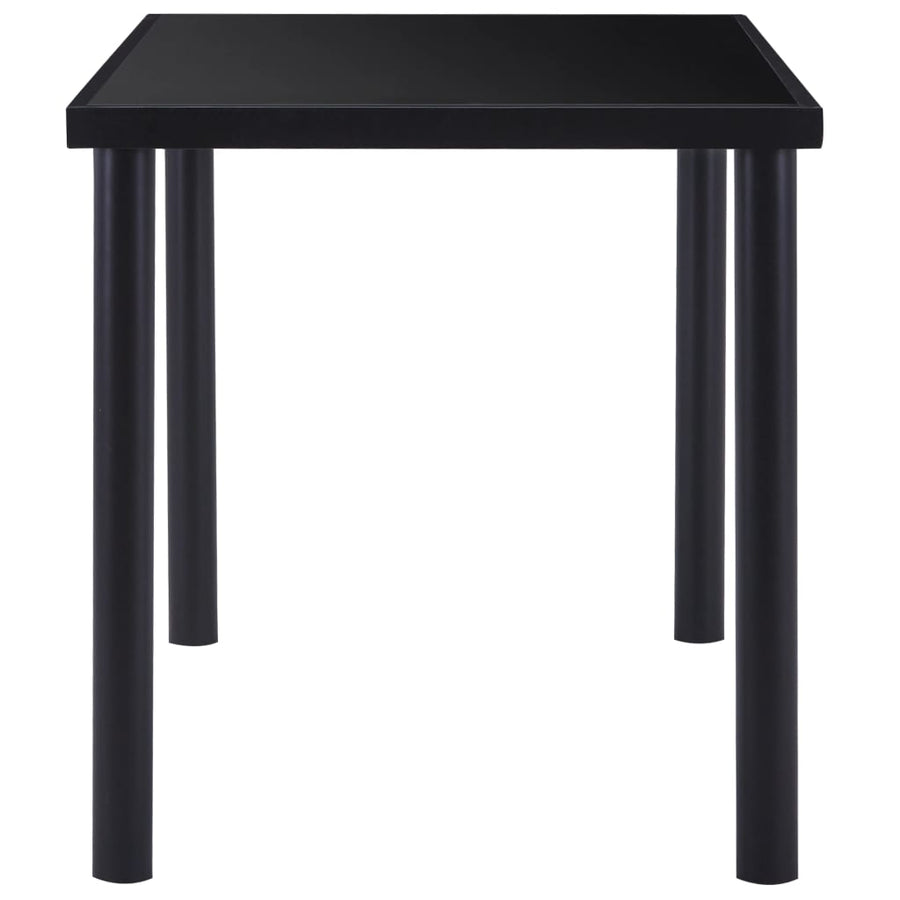 Eettafel 140x70x75 cm gehard glas zwart 140 x 70 x 75 cm