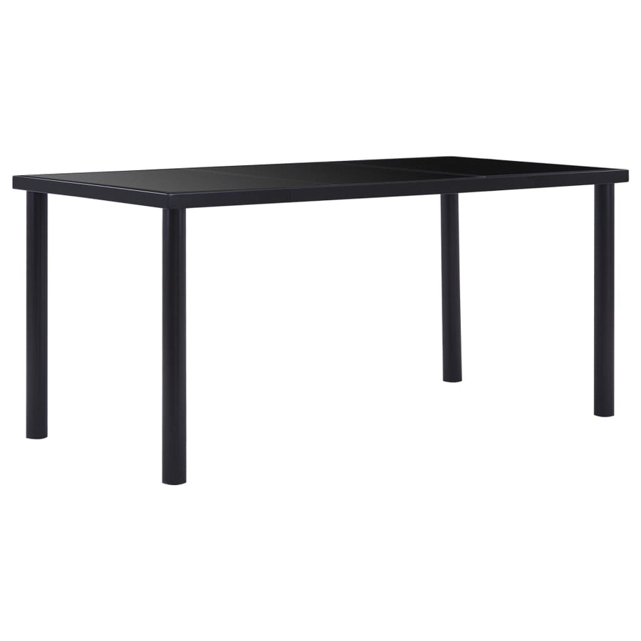 Eettafel 140X70X75 Cm Gehard Glas Zwart