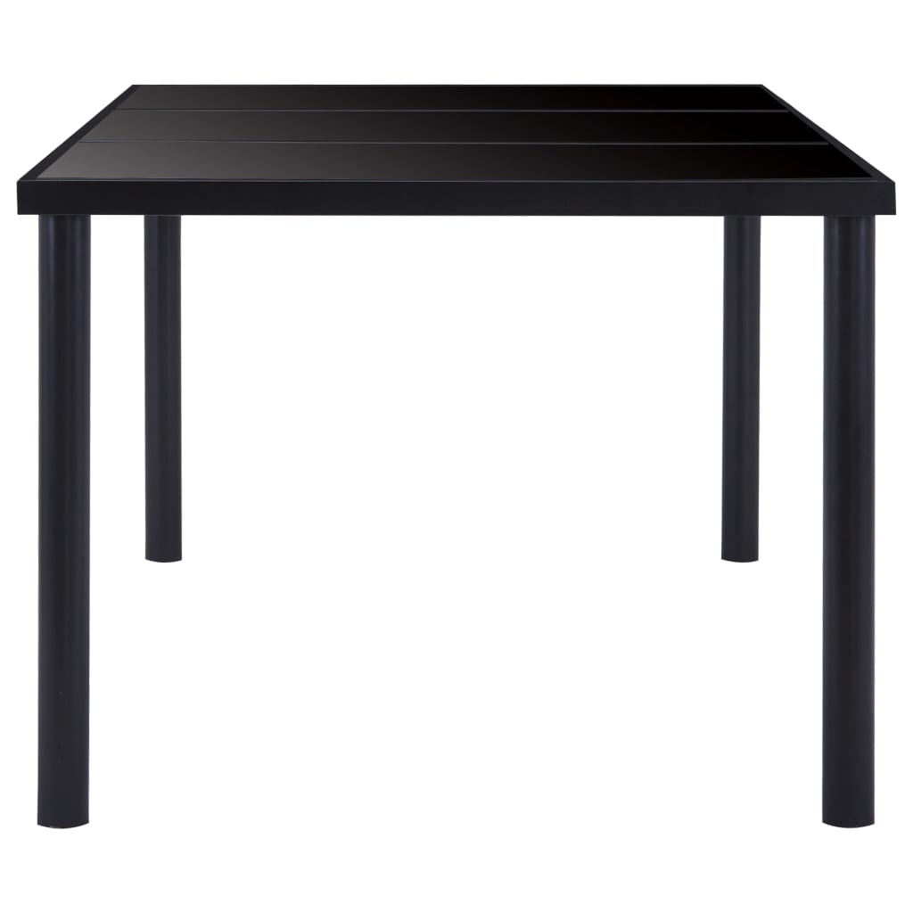Eettafel 160x80x75 cm gehard glas zwart 160 x 80 x 75 cm