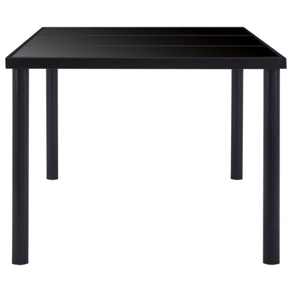 Eettafel 160x80x75 cm gehard glas zwart 160 x 80 x 75 cm