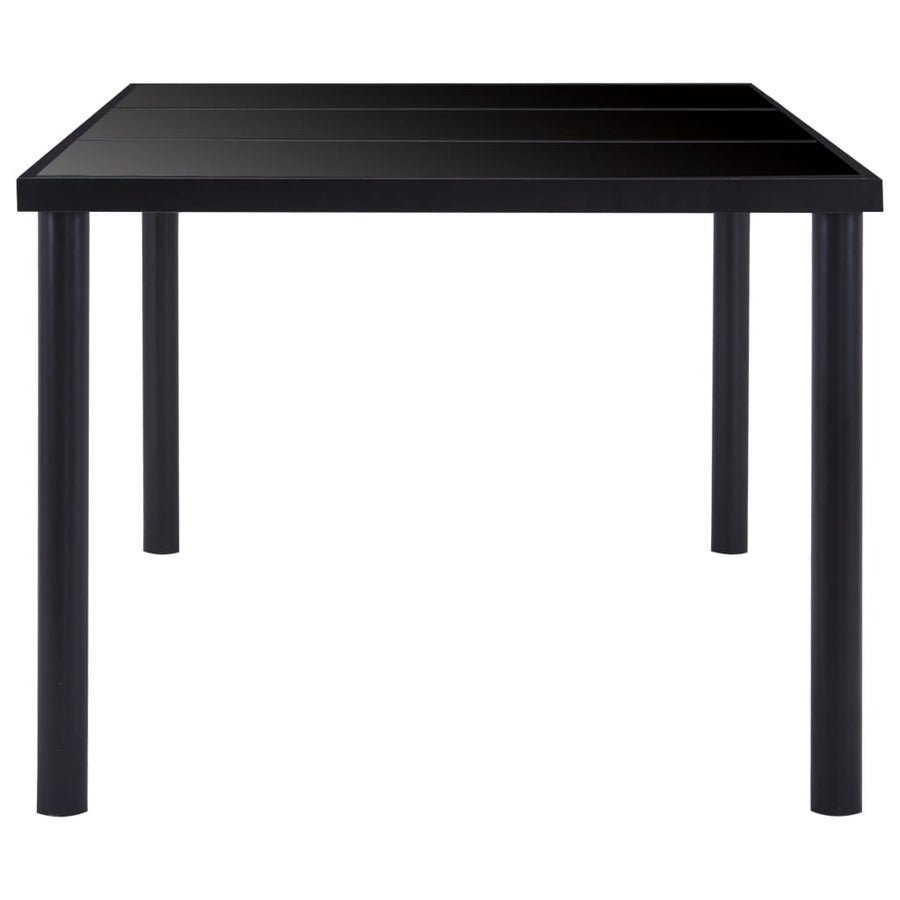 Eettafel 160x80x75 cm gehard glas zwart 160 x 80 x 75 cm