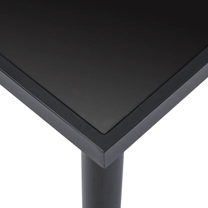 Eettafel 160x80x75 cm gehard glas zwart 160 x 80 x 75 cm